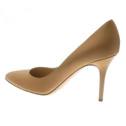 مملوكة مسبقًا Jimmy Choo Beige Leather Gilbert Pumps Size 42