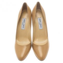 مملوكة مسبقًا Jimmy Choo Beige Leather Gilbert Pumps Size 42