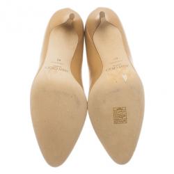 مملوكة مسبقًا Jimmy Choo Beige Leather Gilbert Pumps Size 42