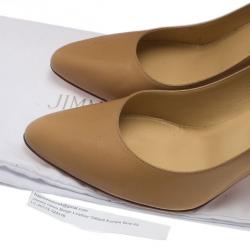مملوكة مسبقًا Jimmy Choo Beige Leather Gilbert Pumps Size 42