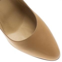 مملوكة مسبقًا Jimmy Choo Beige Leather Gilbert Pumps Size 42