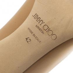 مملوكة مسبقًا Jimmy Choo Beige Leather Gilbert Pumps Size 42