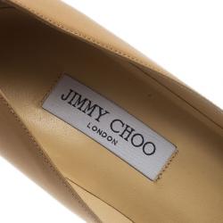 مملوكة مسبقًا Jimmy Choo Beige Leather Gilbert Pumps Size 42