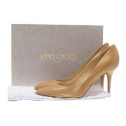 مملوكة مسبقًا Jimmy Choo Beige Leather Gilbert Pumps Size 42