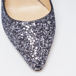 Pre Owned Jimmy Choo Blue Ombre Coarse Glitter Romy Pumps Size 37.5