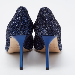 Pre Owned Jimmy Choo Blue Ombre Coarse Glitter Romy Pumps Size 37.5