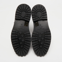 Pre Owned Jimmy Choo Black Leather and Mesh  Cora Calf Length Boots Size 39