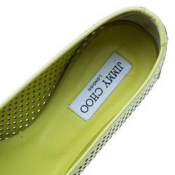 مملوكة مسبقًا Jimmy Choo Yellow Patent Walsh Ballet Flats Size 40