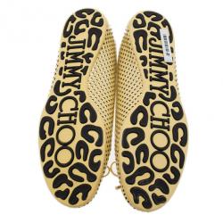 Pre Owned Jimmy Choo Yellow Patent Walsh Ballet Flats Size 38