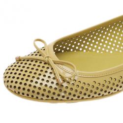 Pre Owned Jimmy Choo Yellow Patent Walsh Ballet Flats Size 38