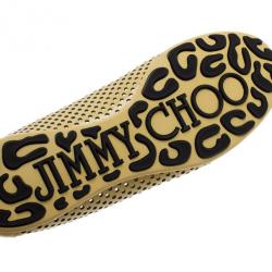 Pre Owned Jimmy Choo Yellow Patent Walsh Ballet Flats Size 38
