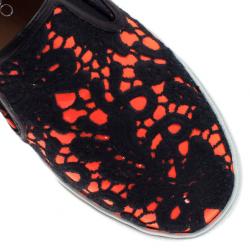 مملوكة مسبقًا Jimmy Choo Neon Orange Lace Demi Loafers Size 38