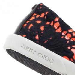 مملوكة مسبقًا Jimmy Choo Neon Orange Lace Demi Loafers Size 38