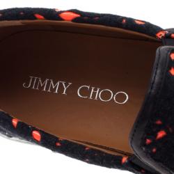مملوكة مسبقًا Jimmy Choo Neon Orange Lace Demi Loafers Size 38