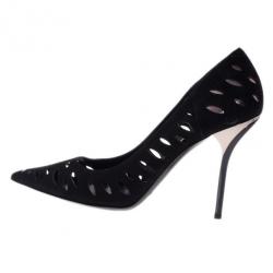 Pre Owned Jimmy Choo Black Suede Talka Cutout Pumps Size 40
