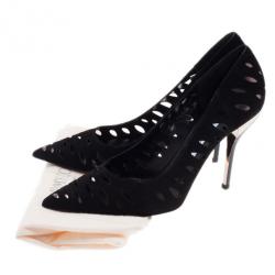 Pre Owned Jimmy Choo Black Suede Talka Cutout Pumps Size 40
