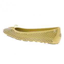 Pre Owned Jimmy Choo Yellow Patent Walsh Ballet Flats Size 39