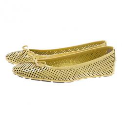 Pre Owned Jimmy Choo Yellow Patent Walsh Ballet Flats Size 39