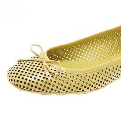 Pre Owned Jimmy Choo Yellow Patent Walsh Ballet Flats Size 39