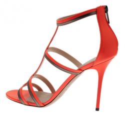 مملوكة مسبقًا Jimmy Choo Neon Orange Thistle Sandals Size 38.5