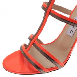 مملوكة مسبقًا Jimmy Choo Neon Orange Thistle Sandals Size 38.5