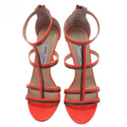 مملوكة مسبقًا Jimmy Choo Neon Orange Thistle Sandals Size 38.5