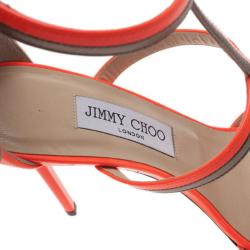 مملوكة مسبقًا Jimmy Choo Neon Orange Thistle Sandals Size 38.5