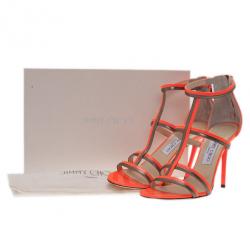 مملوكة مسبقًا Jimmy Choo Neon Orange Thistle Sandals Size 38.5