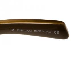 Pre Owned نظارة شمسية جيمي تشو JJ بني نقشة جلد الثعبان مستطيلة