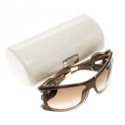 Pre Owned نظارة شمسية جيمي تشو JJ بني نقشة جلد الثعبان مستطيلة