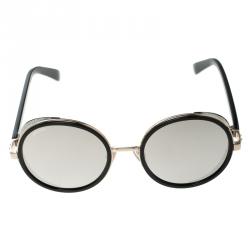 مملوكة مسبقًا نظارة شمسية جيمي تشو آندي J7QM3 سوداء/ذهبي مرآة مستديرة