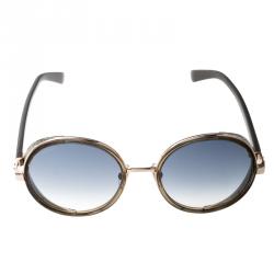 مملوكة مسبقًا Jimmy Choo Gold/Blue Gradient Andie S9RU3 Round Sunglasses 