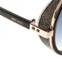 مملوكة مسبقًا Jimmy Choo Gold/Blue Gradient Andie S9RU3 Round Sunglasses 