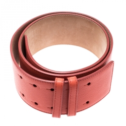Pre Owned Jimmy Choo Coral Leather Waist Belt 85CM