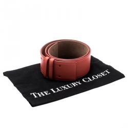 Pre Owned Jimmy Choo Coral Leather Waist Belt 85CM