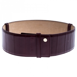 Pre Owned Jimmy Choo Purple Leather BLY Waist Belt 103CM