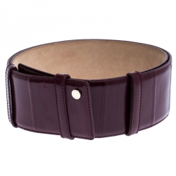 Pre Owned Jimmy Choo Purple Leather BLY Waist Belt 103CM