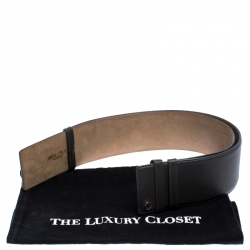 Pre Owned Jimmy Choo Dark Grey Leather BLY Waist Belt 103CM
