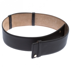 Pre Owned Jimmy Choo Dark Grey Leather BLY Waist Belt 103CM