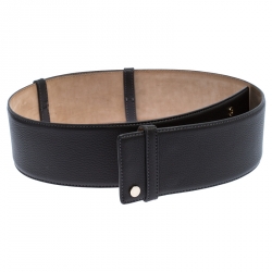 Pre Owned Jimmy Choo Dark Grey Leather BLY Waist Belt 103CM
