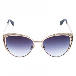 مملوكة مسبقًا نظارة شمسية جيمي تشو DOMI/S عين قطة جلد مزخرف متدرجة رصاصية