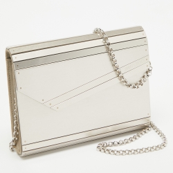 Pre Owned Jimmy Choo Metallic Metal and Suede Candy Chain Clutch 