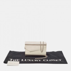 Pre Owned Jimmy Choo Metallic Metal and Suede Candy Chain Clutch 