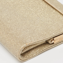 Pre Owned Jimmy Choo Gold/Silver Lurex Fabric Cayla Clutch