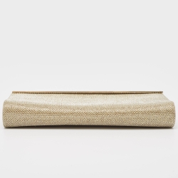 Pre Owned Jimmy Choo Gold/Silver Lurex Fabric Cayla Clutch