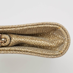 Pre Owned Jimmy Choo Gold/Silver Lurex Fabric Cayla Clutch