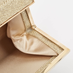 Pre Owned Jimmy Choo Gold/Silver Lurex Fabric Cayla Clutch