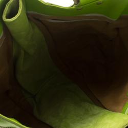 Pre Owned حقيبة يد جيمي تشو مونا سويدي وجلد خضراء نيون