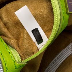 Pre Owned حقيبة يد جيمي تشو مونا سويدي وجلد خضراء نيون