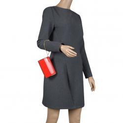 مملوكة مسبقًا Jimmy Choo Red Patent Leather Carmen Chain Wristlet Clutch